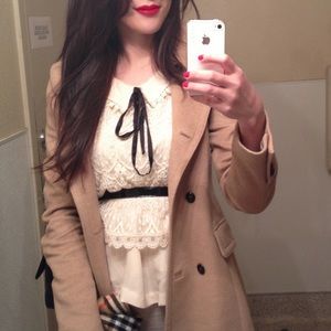 Zara Wool Camel Tan Beige Modern Coat